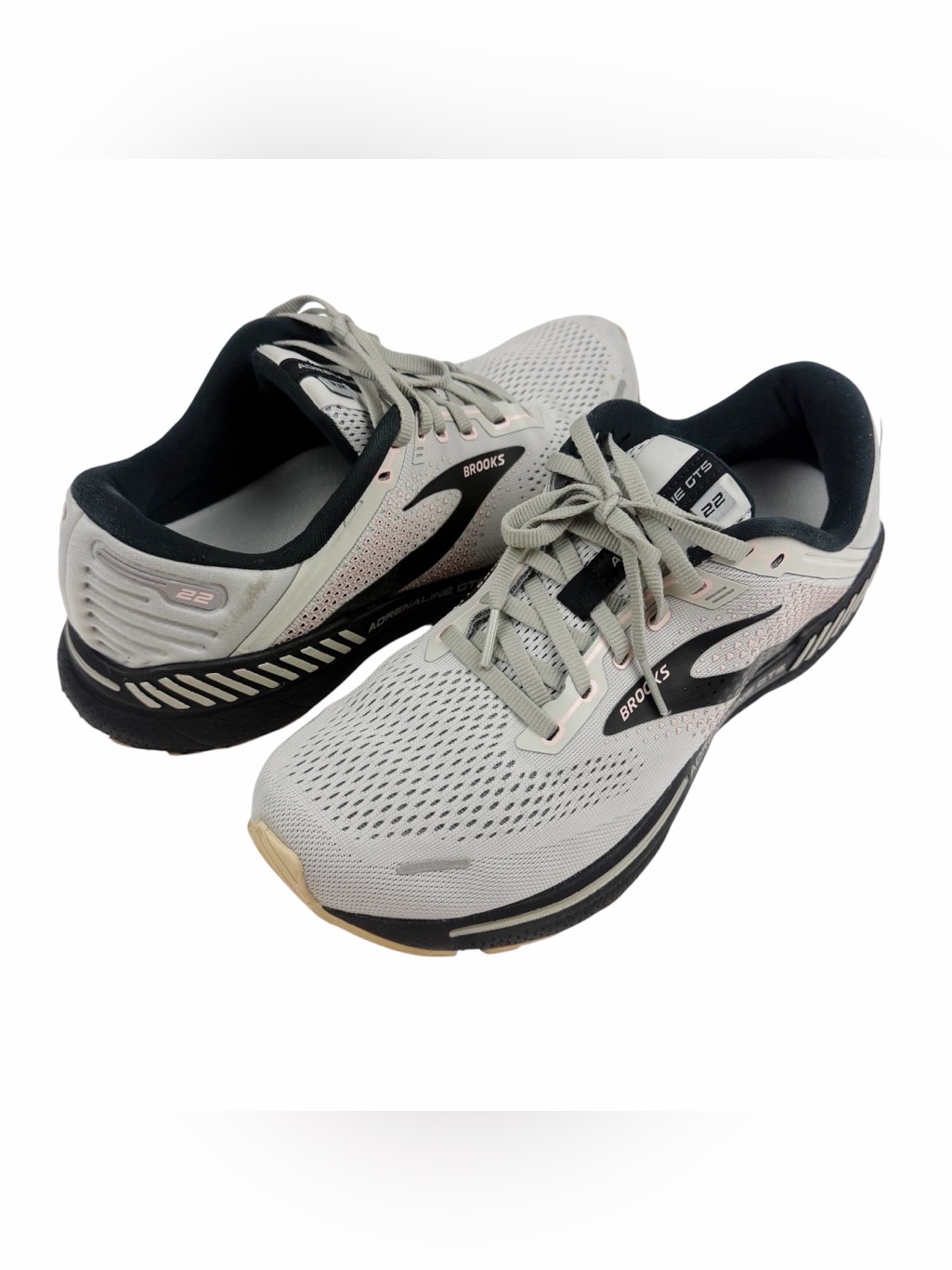 Brooks Adrenaline Gts 22 Grey Black Running Shoes Sneakers Size 10.5